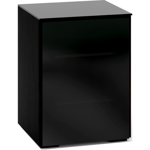 Oslo 317 AV Cabinet in Black Oak with Smoked Black Glass Doors & Top